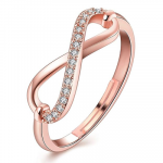 Rose Gold Plated Illuminating Adjustable Infinity Love Finger Ring For Girls And Women