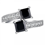 Women Elegant Austrian Crystal Platinum Plated Adjustable Ring