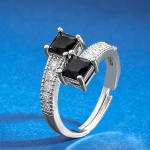 Yellow Chimes Ring for women Elegant Austrian Crystal Platinum Plated Adjustable Ring