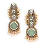 Gold Plated Kundan Drop Earrings