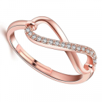Rose Gold Plated Illuminating Adjustable Infinity Love Finger Ring For Girls And Women