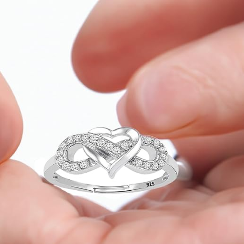 Sterling Silver Rings for Women, Infinity Ring for Women