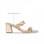 Embellished PU Party Block Sandals