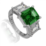 Green Crystal, Ring for Women | Womens Aesthetic & Stylish Silver Ring